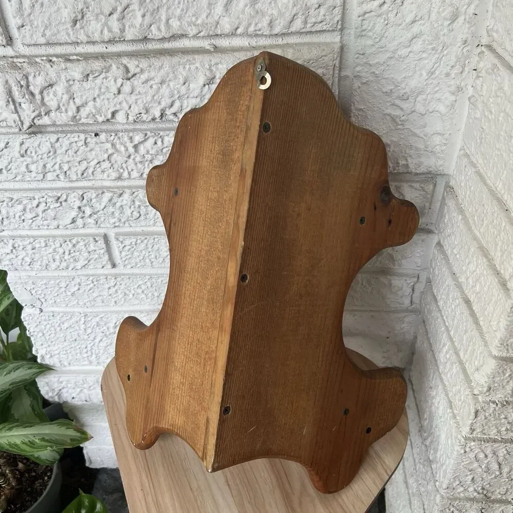 Vintage Wood Heart Cutout 2 Tier Corner Shelf Farmhouse Cottagecore Cabincore